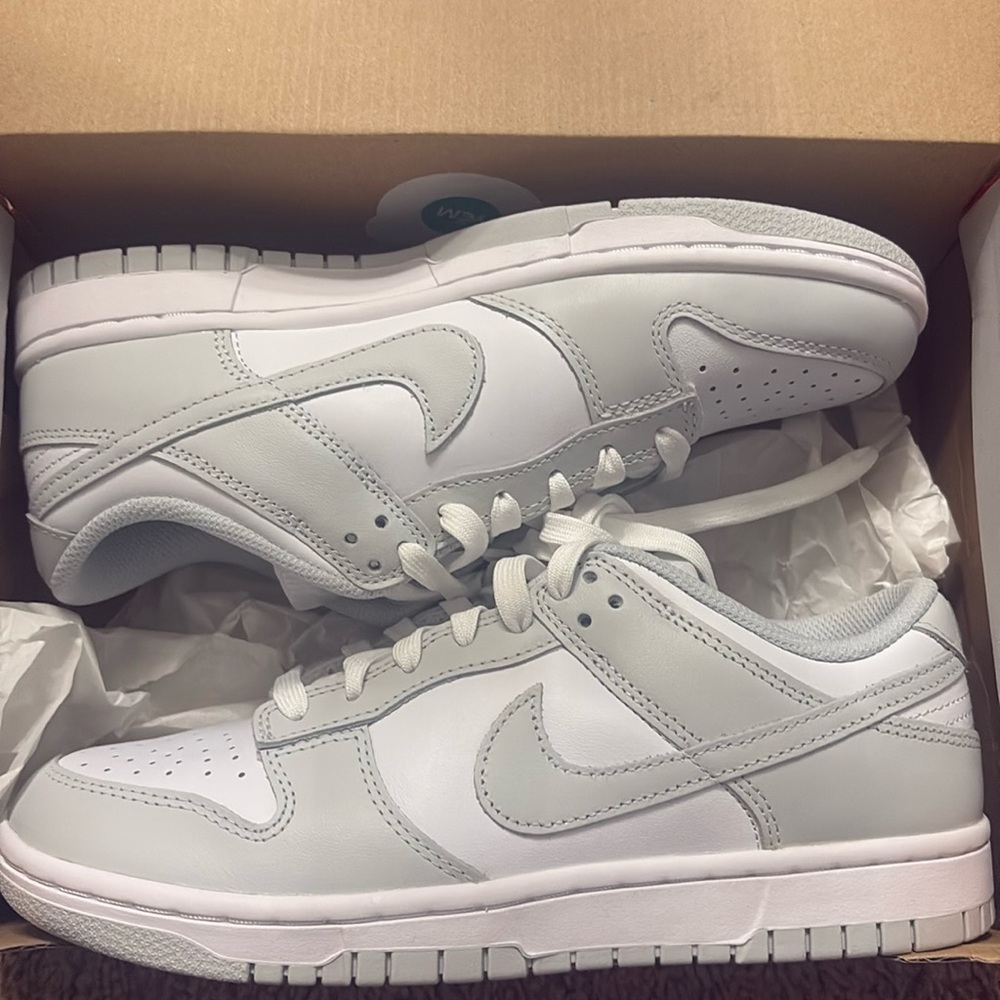 Brand new Women Nike dunk low photon dust white